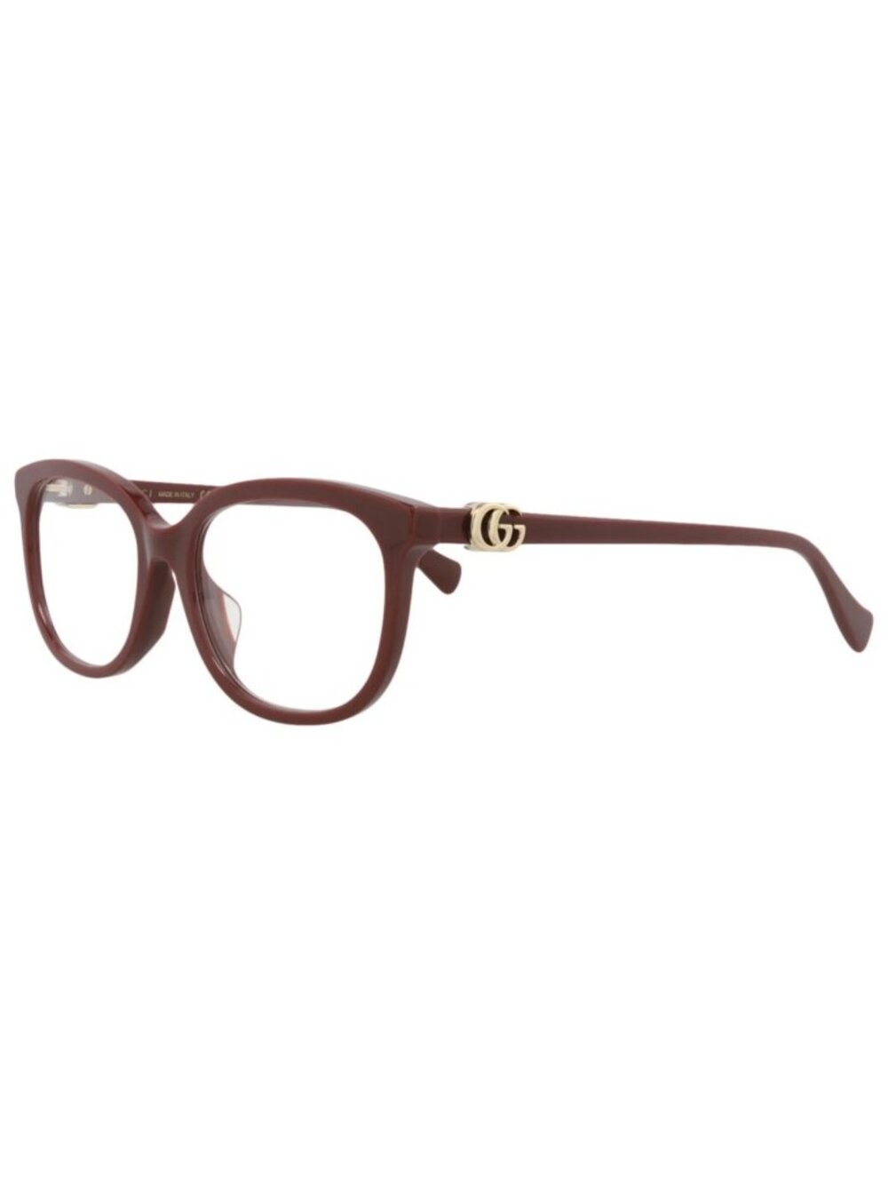New Gucci Women's Eyeglasses Cat Eye Acetate Frame Burgundy Burgundy Transparent